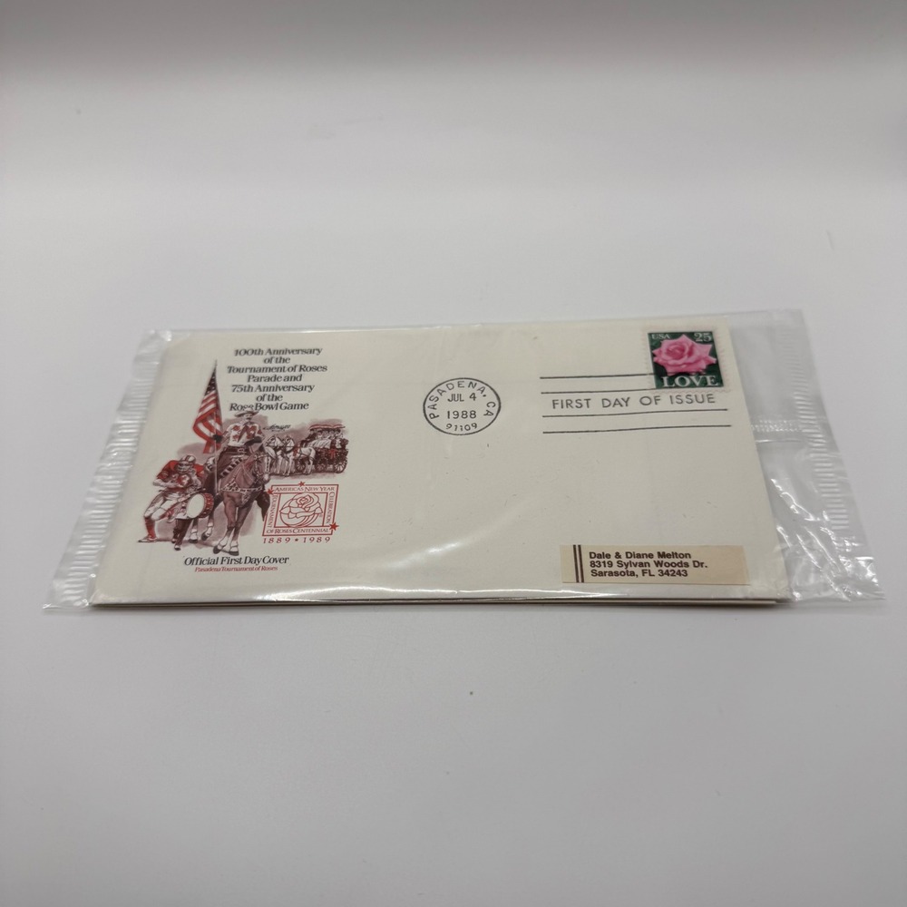 1988 Rose Bowl 75th Anniversary Tournament of Roses 100th First Day Cover Stamp